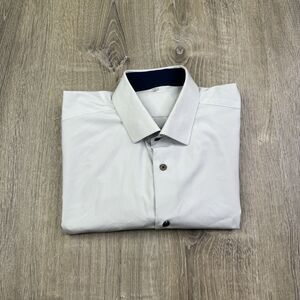 State & Liberty White Performance Mens Button Front XL